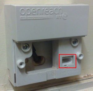 Connect the cable to the socket highlighted